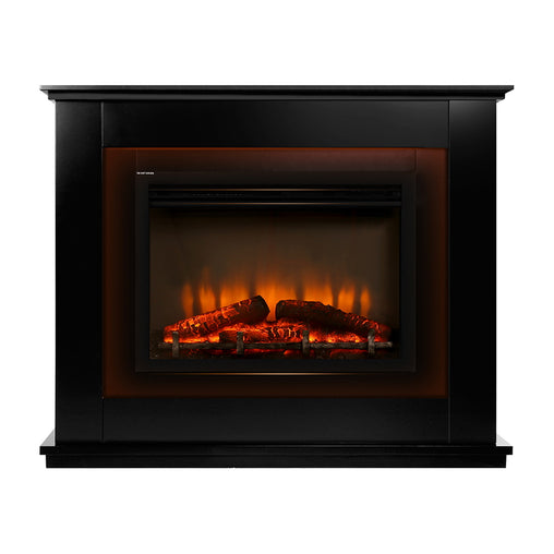 Devanti 2000W Electric Fireplace Mantle Portable Fire Log Wood Heater 3D Flame Effect Black - ozily