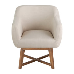 Arm Chair Fabric Tub Lounge  - Beige - ozily