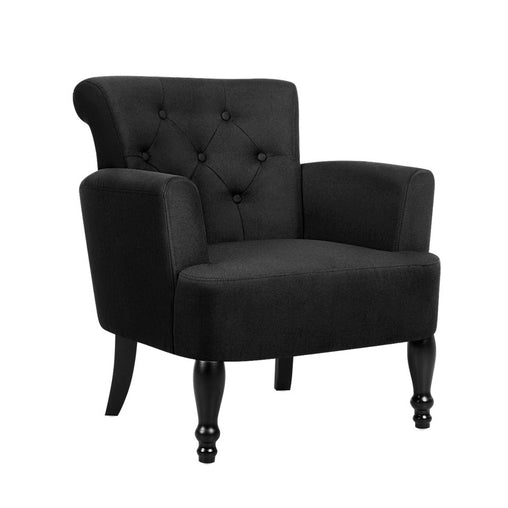 Artiss French Lorraine Chair Retro Wing - Black - ozily