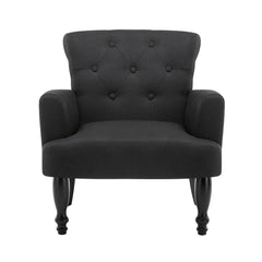 Artiss French Lorraine Chair Retro Wing - Black - ozily