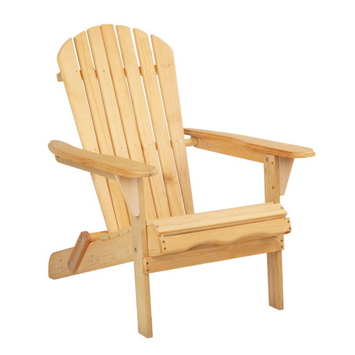 Gardeon Outdoor Chairs Furniture Beach Chair Lounge Wooden Adirondack Garden Patio - ozily