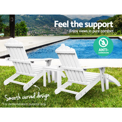 Gardeon Outdoor Sun Lounge Beach Chairs Table Setting Wooden Adirondack Patio Chair - ozily