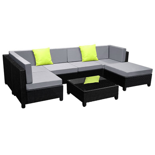 Gardeon 7PC Sofa Set Outdoor Furniture Lounge Setting Wicker Couches Garden Patio Pool - ozily