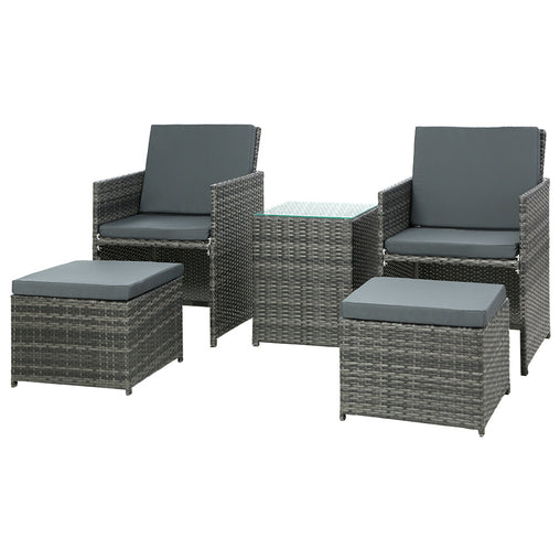 Gardeon Recliner Chairs Sun Lounge Wicker Lounger Outdoor Furniture Patio Sofa - ozily