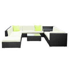 Gardeon 11PC Outdoor Furniture Sofa Set Wicker Garden Patio Lounge - ozily