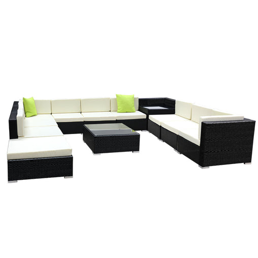 Gardeon 12PC Outdoor Furniture Sofa Set Wicker Garden Patio Lounge - ozily