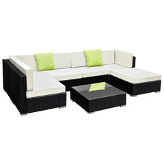 Gardeon 7PC Outdoor Furniture Sofa Set Wicker Garden Patio Pool Lounge - ozily