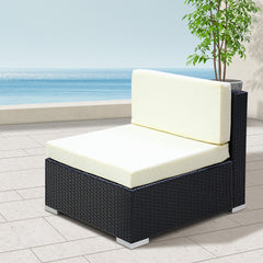 3PC Gardeon Outdoor Furniture Sofa Set Wicker Rattan Garden Lounge Chair Setting - ozily