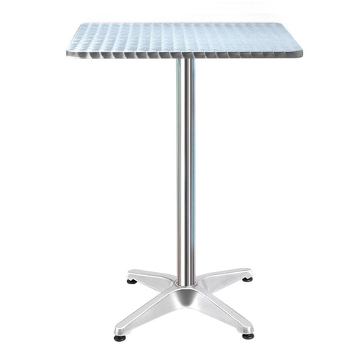 Bar Table Outdoor Furniture Adjustable Aluminium Pub Cafe Indoor Square Gardeon - ozily