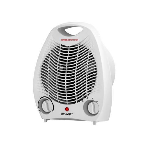 Devanti Electric Fan Heater Portable Room Office Heaters Hot Cool Wind 2000W - ozily