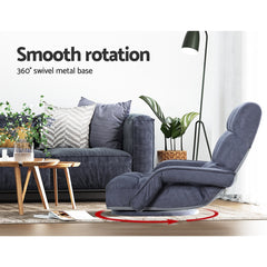 Artiss Floor Lounge Sofa Bed Swivel Charcoal - ozily
