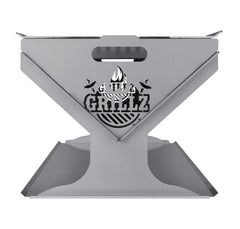 Grillz Fire Pit BBQ Outdoor Camping Portable Patio Heater Folding Packed Steel - ozily