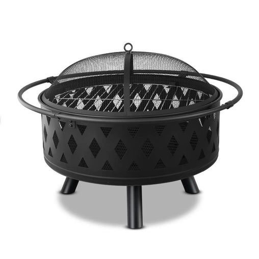 Fire Pit BBQ Charcoal Grill Ring Portable Outdoor Kitchen Fireplace 32" - ozily