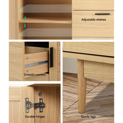 Artiss Buffet Sideboard Rattan Furniture Cabinet Storage Hallway Table Kitchen - ozily