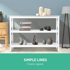 Artiss Wooden Storage Console Table - White - ozily
