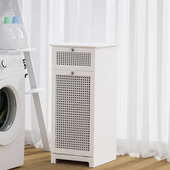 Artiss Laundry Hamper Cabinet Bathroom Storage White Rattan Clothes Basket - ozily