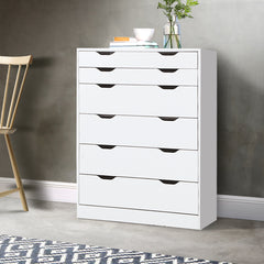 Artiss 6 Chest of Drawers Tallboy Cabinet Storage Dresser Table Bedroom Storage - ozily