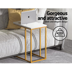 Artiss Coffee Table Side Table Laptop Desk Bedside Sofa Wooden Table Marbel - ozily