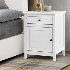 Artiss Bedside Tables Big Storage Drawers Cabinet Nightstand Lamp Chest White - ozily