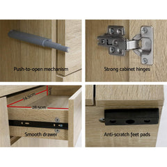 Artiss Buffet Sideboard Cabinet Storage 4 Doors Cupboard Hall Wood Hallway Table - ozily