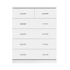 Artiss Tallboy Dresser Table 6 Chest of Drawers Cabinet Bedroom Storage White - ozily
