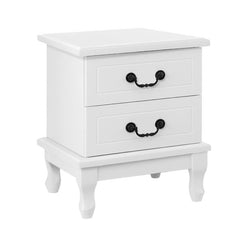 Artiss KUBI Bedside Tables 2 Drawers Side Table French Nightstand Storage Cabinet - ozily