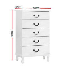 Artiss Chest of Drawers Tallboy Dresser Table Bedside Storage Cabinet Bedroom - ozily