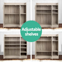 Artiss 2 Doors Shoe Cabinet Storage Cupboard - Wood - ozily