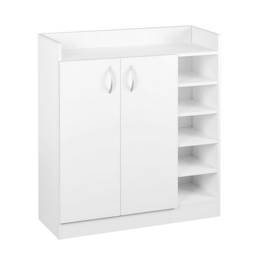 Artiss 2 Doors Shoe Cabinet Storage Cupboard - White - ozily