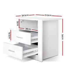 Artiss Bedside Tables Drawers Storage Cabinet Drawers Side Table White - ozily