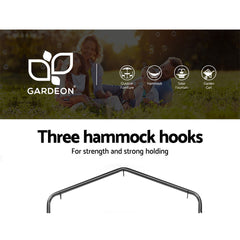 Gardeon Outdoor Hammock Chair with Stand Hanging Hammock with Pillow Cream - ozily