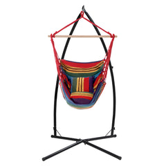 Gardeon Outdoor Hammock Chair with Steel Stand Hanging Hammock Pillow Rainbow - ozily