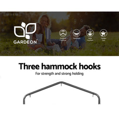 Gardeon Outdoor Hammock Chair with Stand Cotton Swing Relax Hanging 124CM Cream - ozily