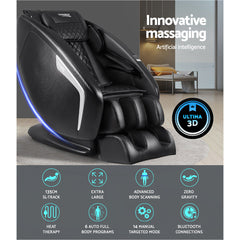 Livemor 3D Electric Massage Chair Shiatsu Kneading Massager Zero Gravity Large Black - ozily