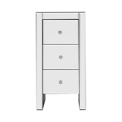 Artiss Mirrored Bedside table Drawers Furniture Mirror Glass Quenn Silver - ozily