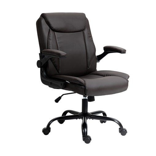 Artiss Office Chair Gaming Computer Executive Chairs Leather Tilt Swivel Brown - ozily