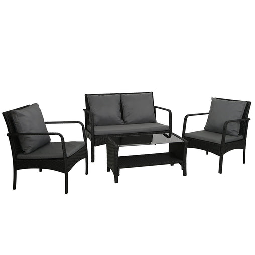 Gardeon Outdoor Furniture Lounge Table Chairs Garden Patio Wicker Sofa Set - ozily