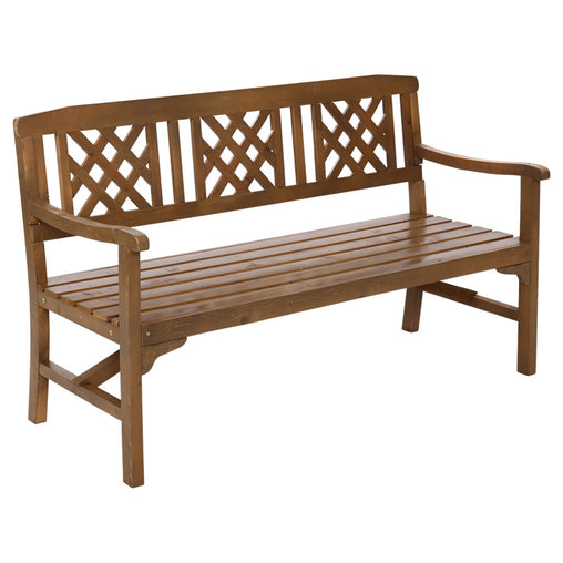 Gardeon Wooden Garden Bench 3 Seat Patio Furniture Timber Outdoor Lounge Chair Natural - ozily