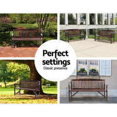 Gardeon Wooden Garden Bench Chair Natural Outdoor Furniture Décor Patio Deck 3 Seater - ozily