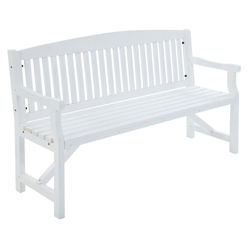 Gardeon Wooden Garden Bench Chair Outdoor Furniture Patio Deck 3 Seater White - ozily