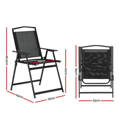 Gardeon Outdoor Chairs Portable Folding Camping Chair Steel Patio Furniture - ozily