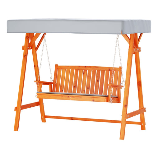 Gardeon Wooden Swing Chair Garden Bench Canopy 3 Seater Outdoor Furniture - ozily