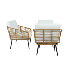 Gardeon 4-Piece Outdoor Sofa Set Rattan Lounge Setting Table Chairs - ozily