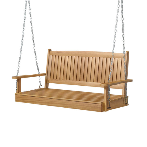 Gardeon Porch Swing Chair With Chain Outdoor Furniture Wooden Bench 2 Seat Teak - ozily