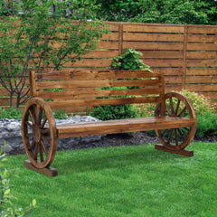 Gardeon Outdoor Garden Bench Wooden 3 Seat Wagon Chair Lounge Patio Furniture - ozily