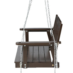 Gardeon Porch Swing Chair with Chain Garden Bench Outdoor Furniture Wooden Brown - ozily