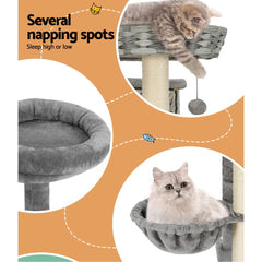 i.Pet Cat Tree 169cm Tower Scratching Post Scratcher Wood Bed Condo House Rattan Ladder - ozily