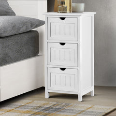 Artiss Bedside Table - White - ozily