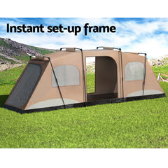 Weisshorn Camping Tent 10 Person Instant Up Tents Outdoor Family Hiking 3 Rooms - ozily