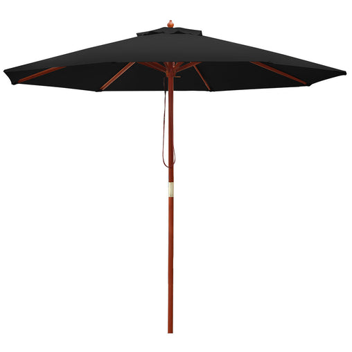 Instahut Outdoor Umbrella 2.7M Pole Cantilever Stand Garden Umbrellas Patio Black - ozily